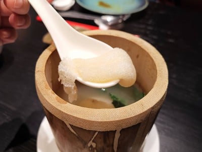 ซุปเยื่อไผ่เห็ดหอมยอดผัก