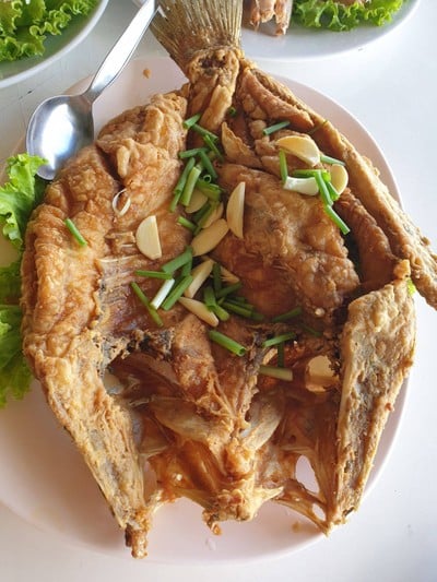 ปลาสำลีทอดน้ำปลา