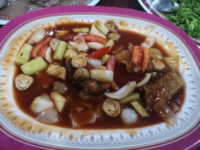 ปลากระพงผัดเปรี้ยวหวาน
