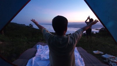 บรรยากาศหน้าเต้นท์