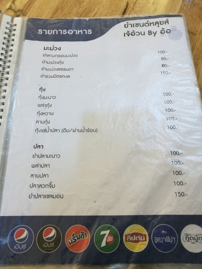 ป้ายราคาหรือสมุดเมนู