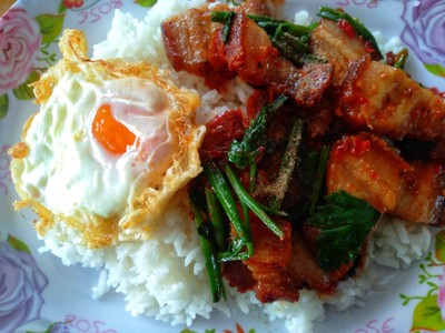 ข้าวผัดสุกี้หมูกรอบ+ไข่