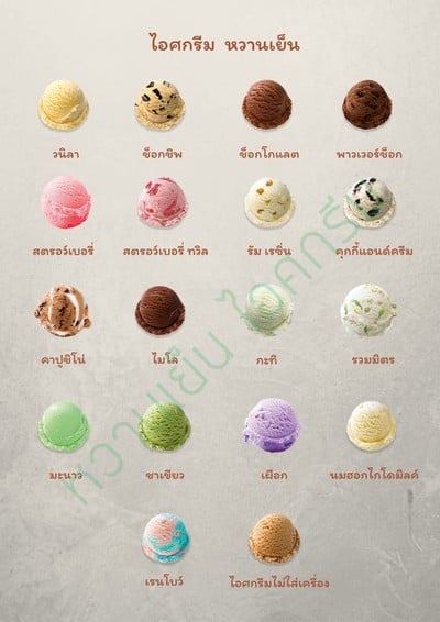 ไอศกรีมรสต่างๆ