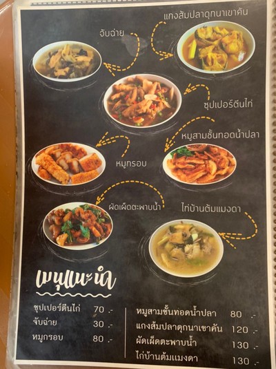 ป้ายราคาหรือสมุดเมนู