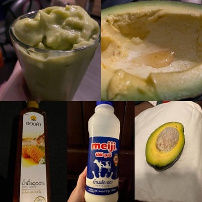 อะโวคาโดน้ำผึ้งนมสดสมูทตี้ อะโวคาโดน้ำผึ้งนมสดสมูทตี้