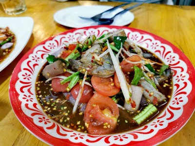 ตำปลาร้ากุ้งสด