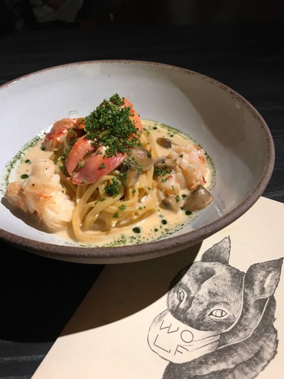 Pasta lobster shoyu cream