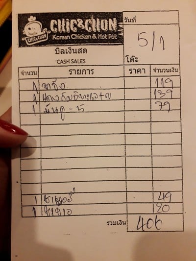 ป้ายราคาหรือสมุดเมนู