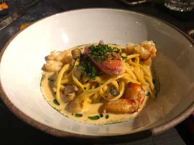 Pasta lobster shoyu cream