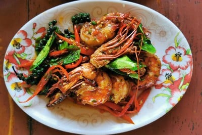 กุ้งพริกขี้หนูสด
