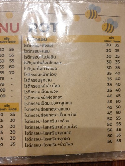 ป้ายราคาหรือสมุดเมนู