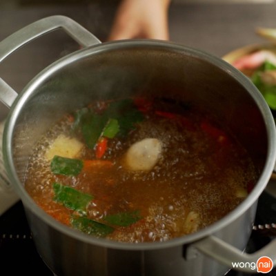 วิธีทำ วุ้นเส้นต้มยำกุ้งหม้อไฟ