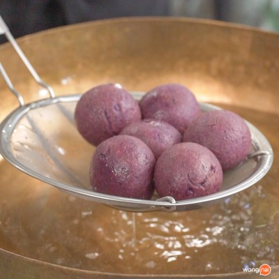 วิธีทำ มันม่วงไข่เต่าชีสบอล