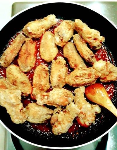 วิธีทำ ไก่ทอดซอสเกาหลี(ไก่บอนซอน) bonchon chicken 
