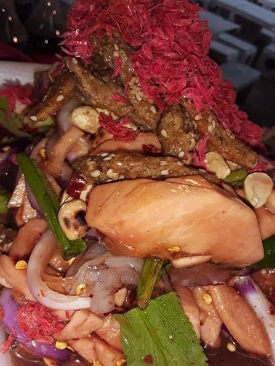 ตำกะท้อนกุ้งสด