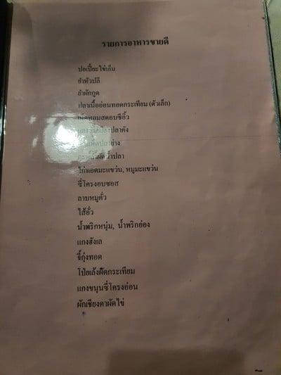 ป้ายราคาหรือสมุดเมนู