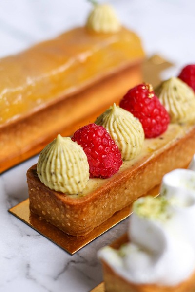 Pistachio & Raspberry Tart