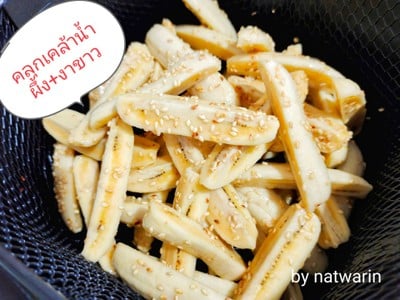 วิธีทำ " เมนู Baked banana กล้วยอบ(น้ำผึ้ง+งาขาว) "