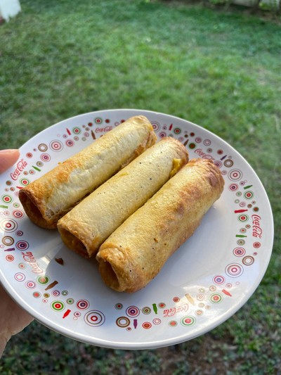 วิธีทำ Air fryer sausage egg roll วิธีทำ Air fryer sausage egg roll