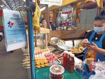 หน้าร้าน ลูกชิ้นทอดตลาดบน เจ้าเก่า