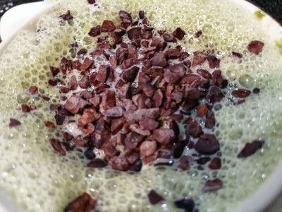 Ice Matcha with Cacao nibs from thailand