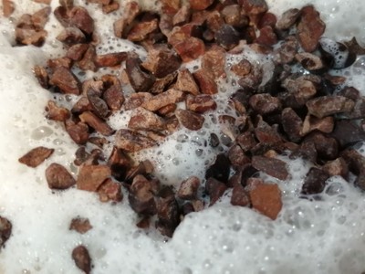 Ice chocolate with Cacao nibs from thailand