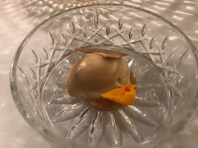 Apple strudel with ice cream