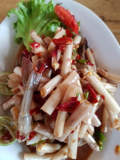 ตำไหลบัวกุ้งสด