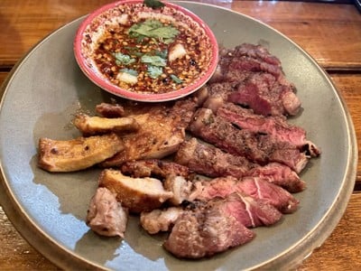 นมวัว+เนื้อย่าง