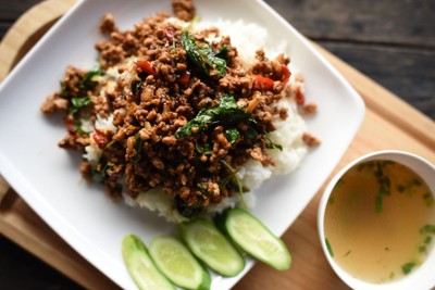 ข้าวกระเพราหมูสับ