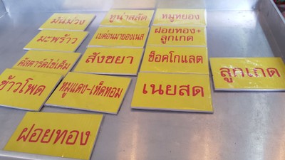 ป้ายราคาหรือสมุดเมนู