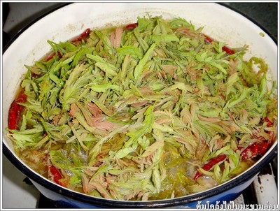 วิธีทำ ต้มโคล้งไก่ใบมะขามอ่อน