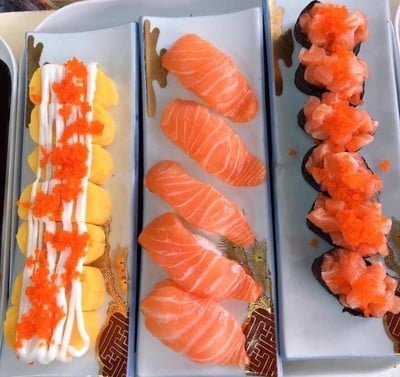 ซูชิหน้าปลาดิบ&ไข่แซลม่อน