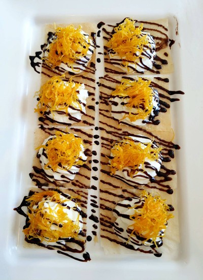 โรตีทิชชู่วิปครีมฝอยทอง