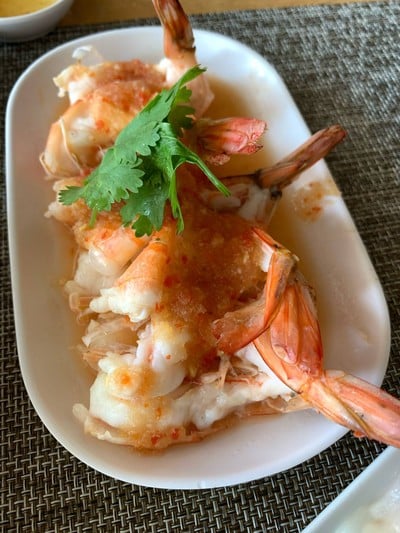กุ้งนึ่งมะนาว