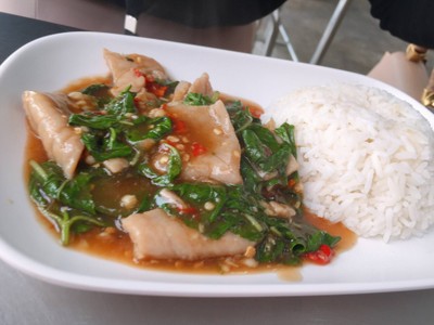 ข้าวราดกระเพราหมูนุ่ม