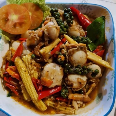 หอยเซลส์ผัดฉ่า