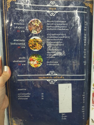 ป้ายราคาหรือสมุดเมนู