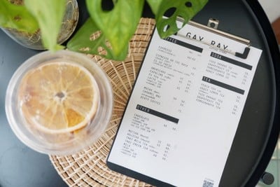 ป้ายราคาหรือสมุดเมนู