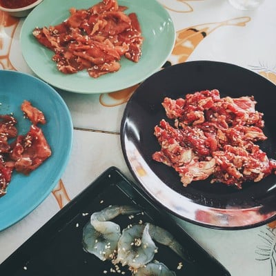 เมนูของร้าน เนื้อกระทะมุสลิม