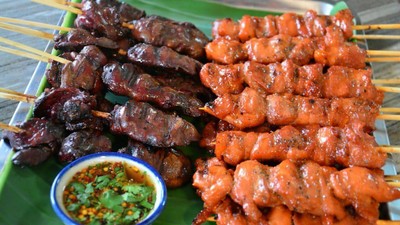 ตับไก่ย่าง,เนื้อไก่ย่าง,ตูดไก่ย่าง,กึ่นไก่ย่าง