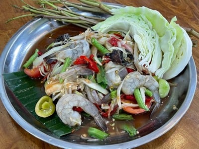 ตำปลาร้ากุ้งสด