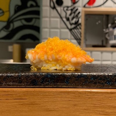 Ebi Kuruma Ebi กุ้งลายเสือ หอมมาก โรยหน้าด้วยไข่ปลากระบอก