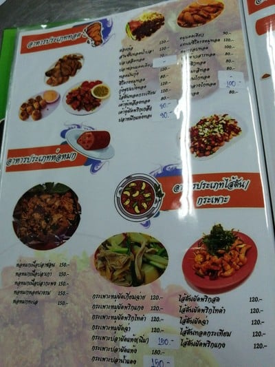 ป้ายราคาหรือสมุดเมนู