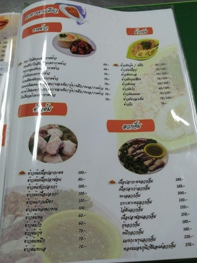 ป้ายราคาหรือสมุดเมนู