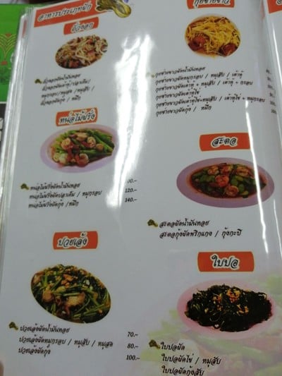 ป้ายราคาหรือสมุดเมนู