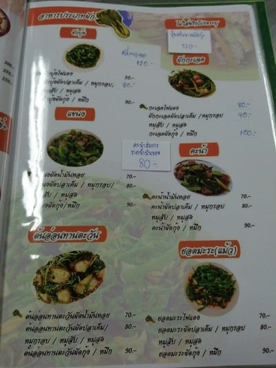 ป้ายราคาหรือสมุดเมนู