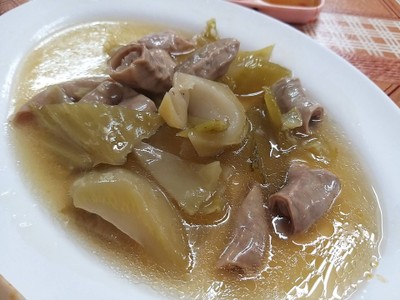 ไส้หม  ผัดผักกาดดอง