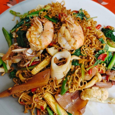 มาม่าผัดขี้เมา เลือกเนื้อสัตว์