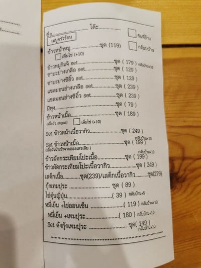 ป้ายราคาหรือสมุดเมนู